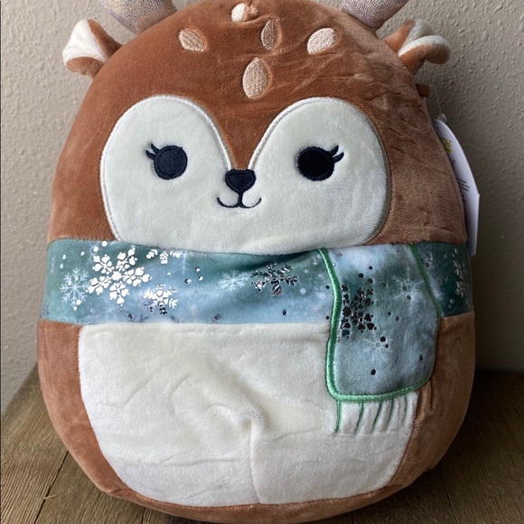 Squishmallows Other - 2021 Winter Squishmallows Dawn the Holiday Fawn 10" Plush Animal Exclusive NEW